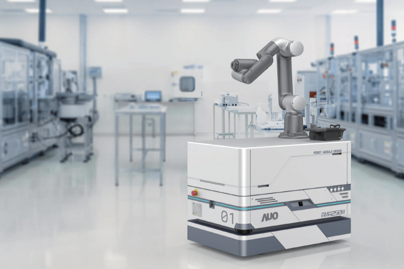 优发国际整合AI人工智慧、IoT物聯網與Cloud雲端平台服務，開發模組化AMR 250M自主移動機器人，滿足多元自動化生產需求，在智慧工廠中扮演著串接和搬運的角色